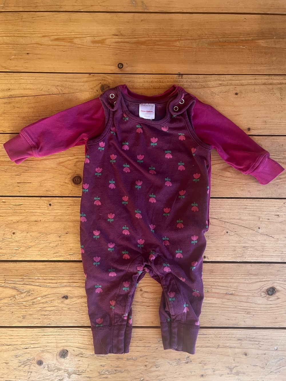 Hanna Andersson shirt and overall 6-12m